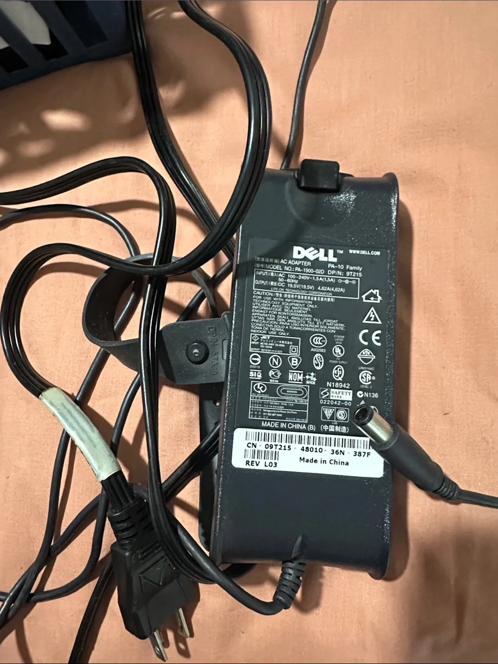 Dell Black AC Adapter Power Brick with Cable